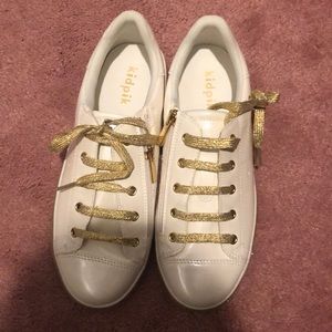 NEW! White and gold glitter sneakers